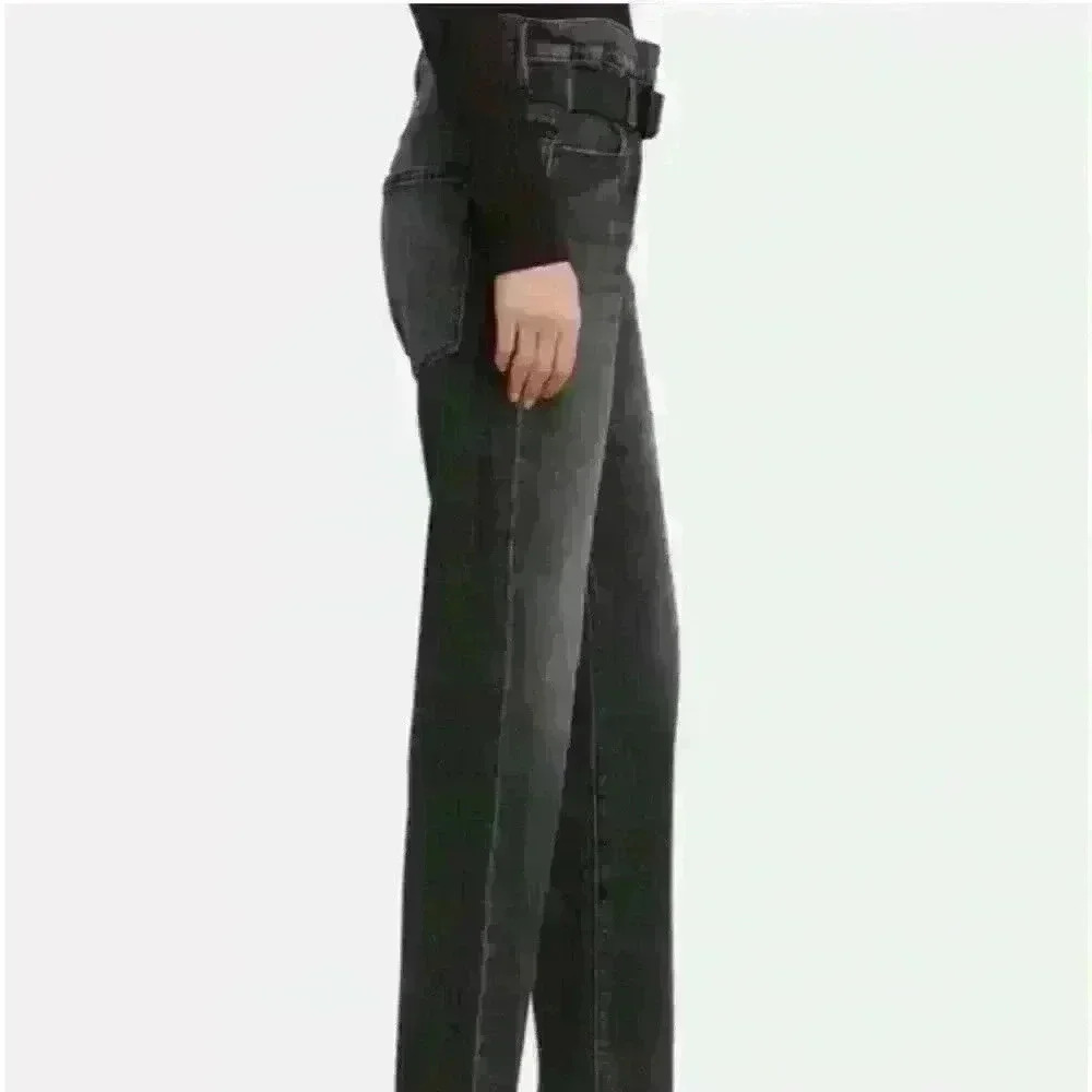RtA Dexter Dark Grey Jeans with Leather Belt size Medium made in USA retail $425 - Picture 4 of 8
